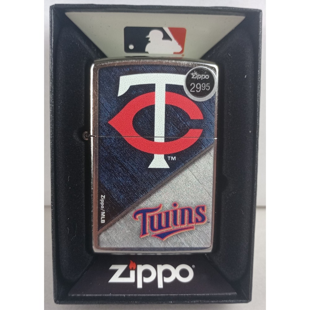 Brand New in Box Genuine Zippo MLB Lighter Minnesota Twins Street Chrome